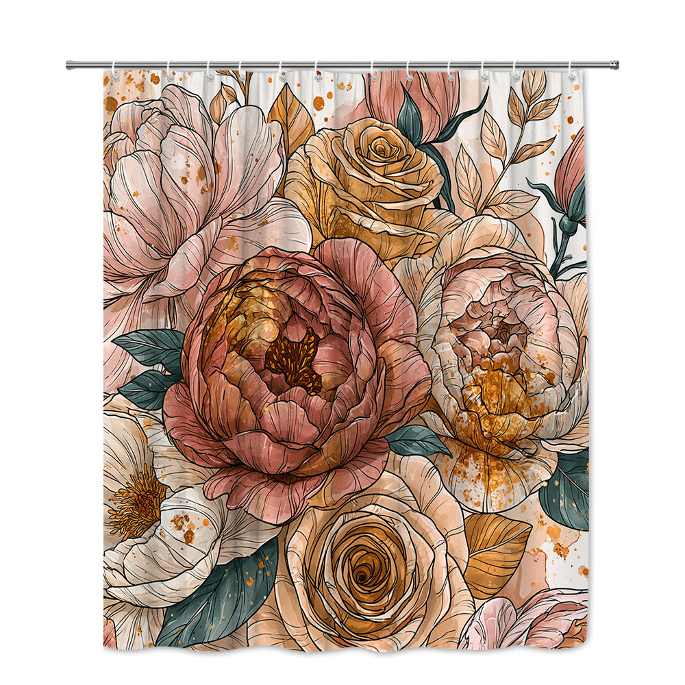 Custom Printed Bath Curtain — custom printed polyester bath curtain detail view