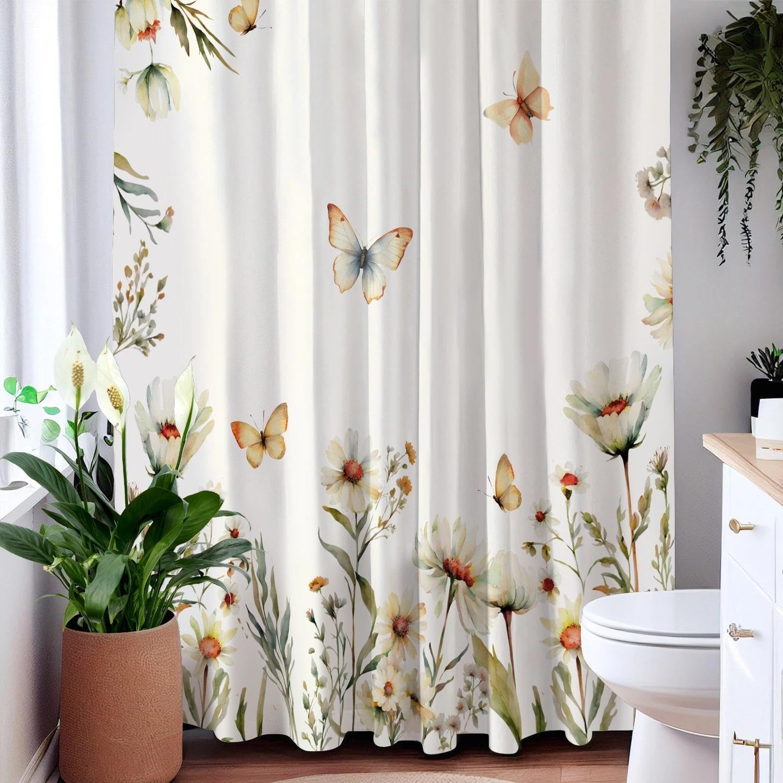 Custom Printed Bath Curtain — custom printed polyester bath curtain detail view
