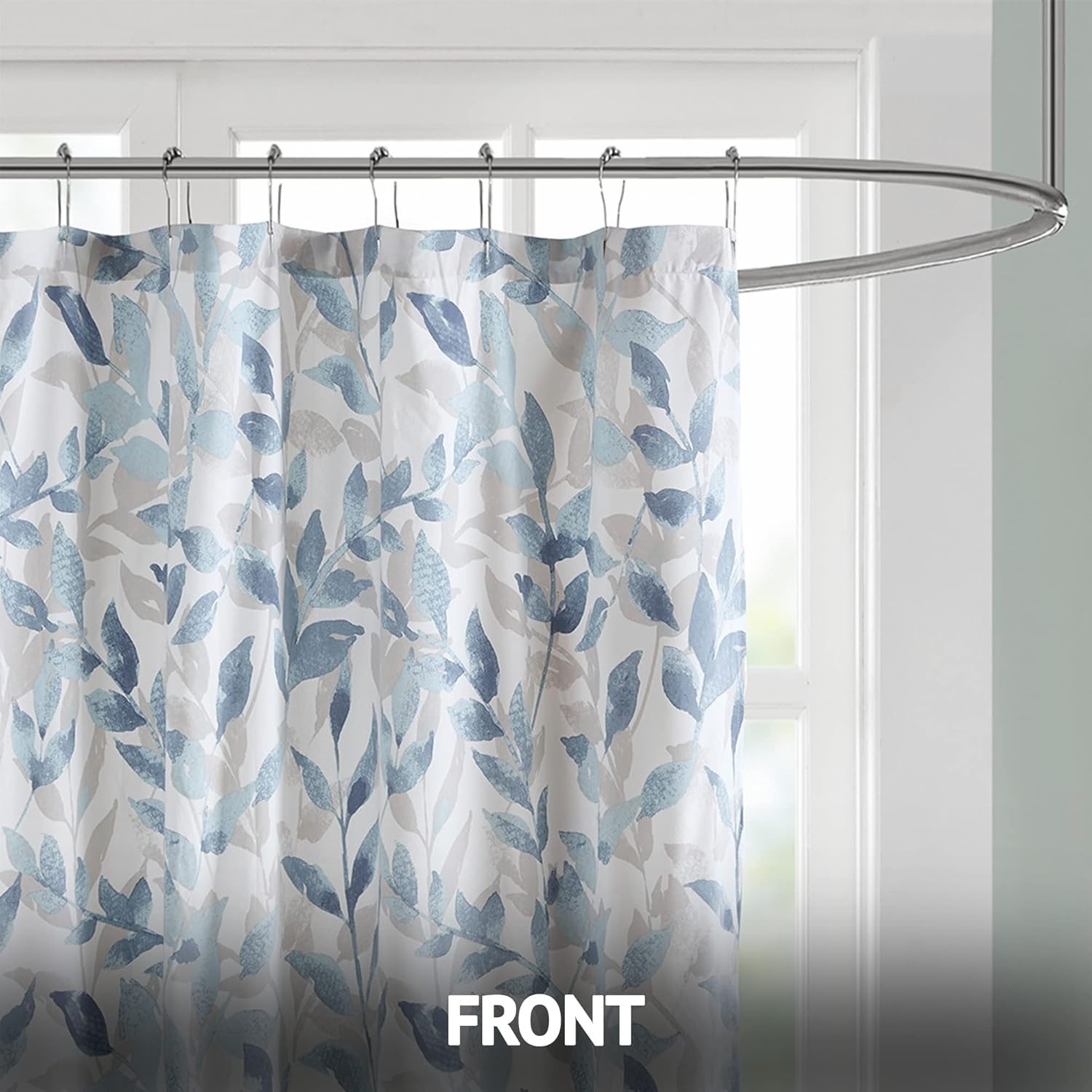 Custom Printed Bath Curtain — custom printed polyester bath curtain detail view