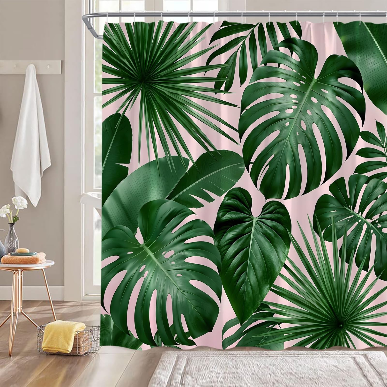 Custom Printed Bath Curtain — custom printed polyester bath curtain detail view
