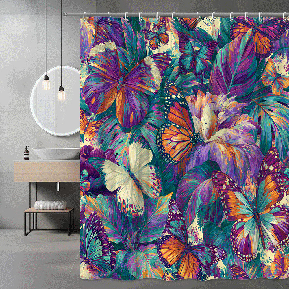 Custom Printed Bath Curtain — custom printed polyester bath curtain
