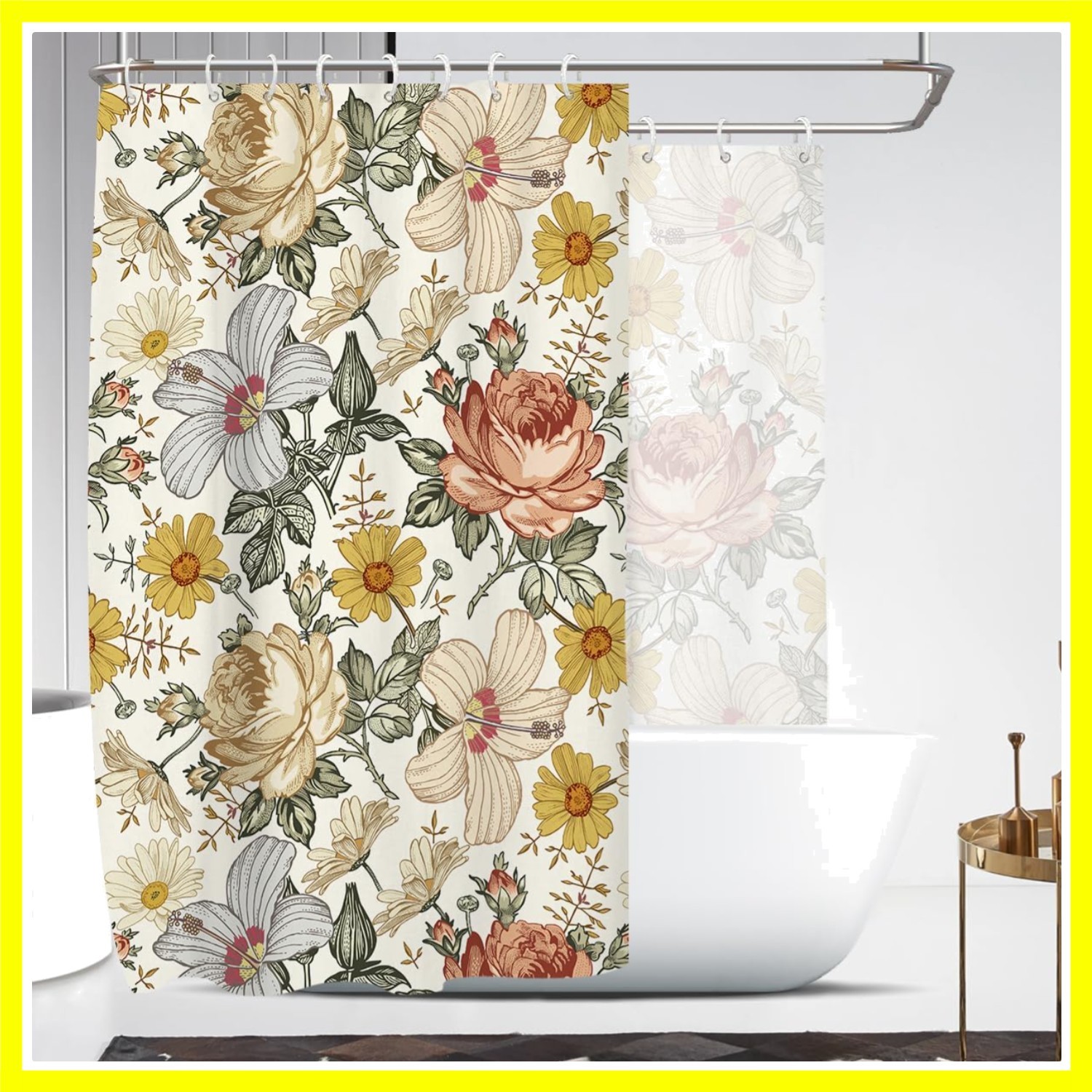 Custom Printed Bath Curtain — custom printed polyester bath curtain