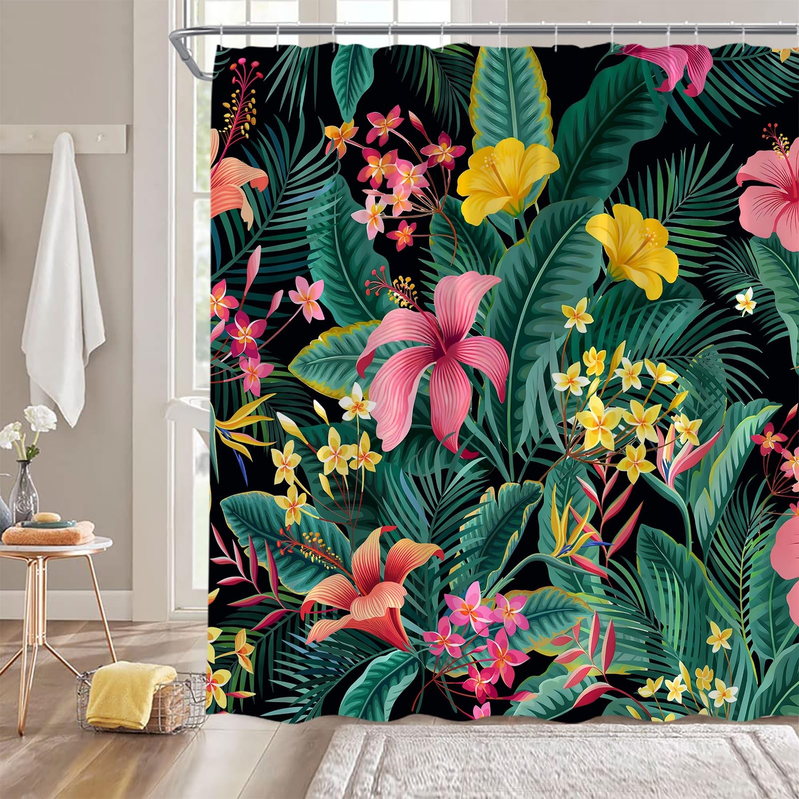 Custom Printed Bath Curtain — custom printed polyester bath curtain detail view