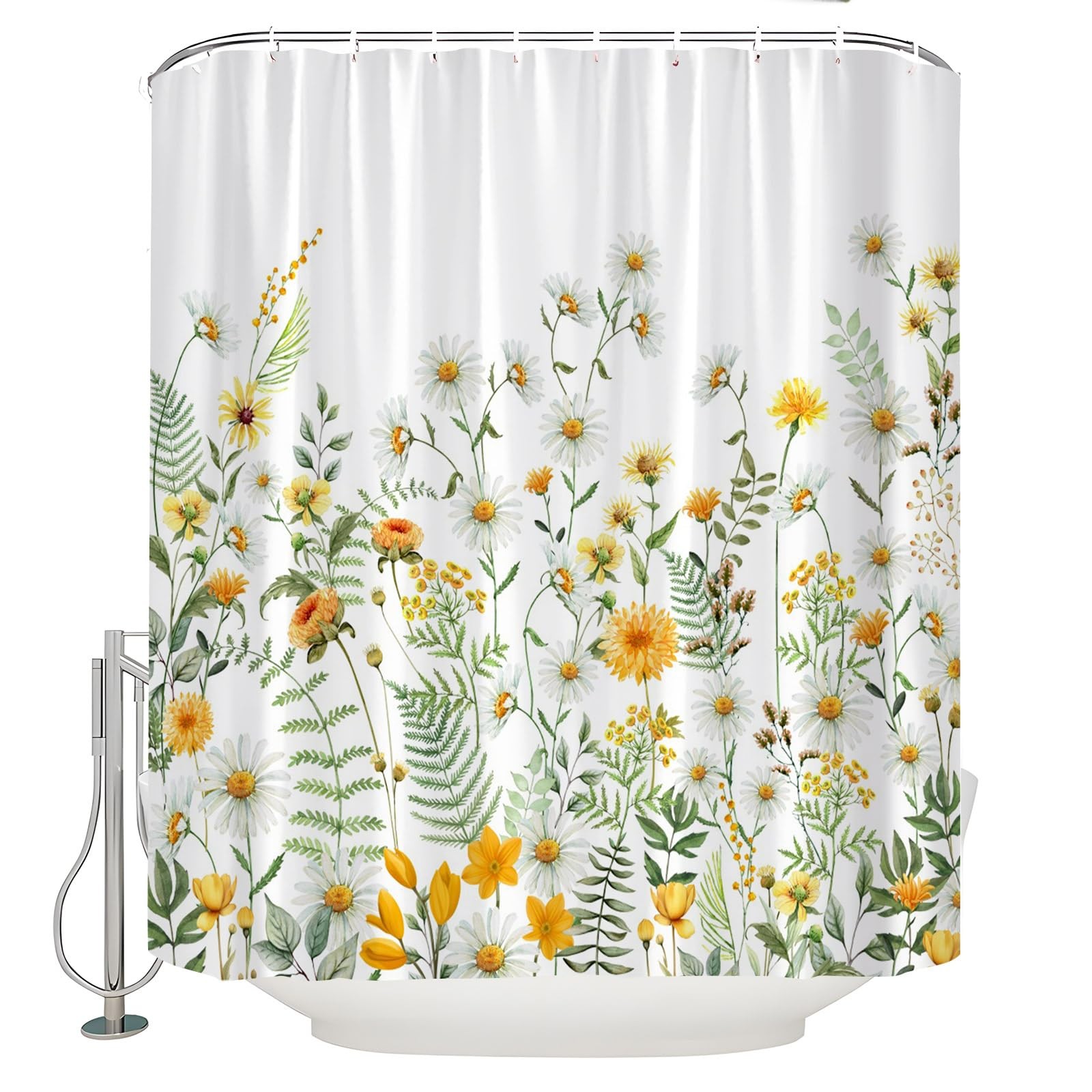 Custom Printed Bath Curtain — custom printed polyester bath curtain detail view