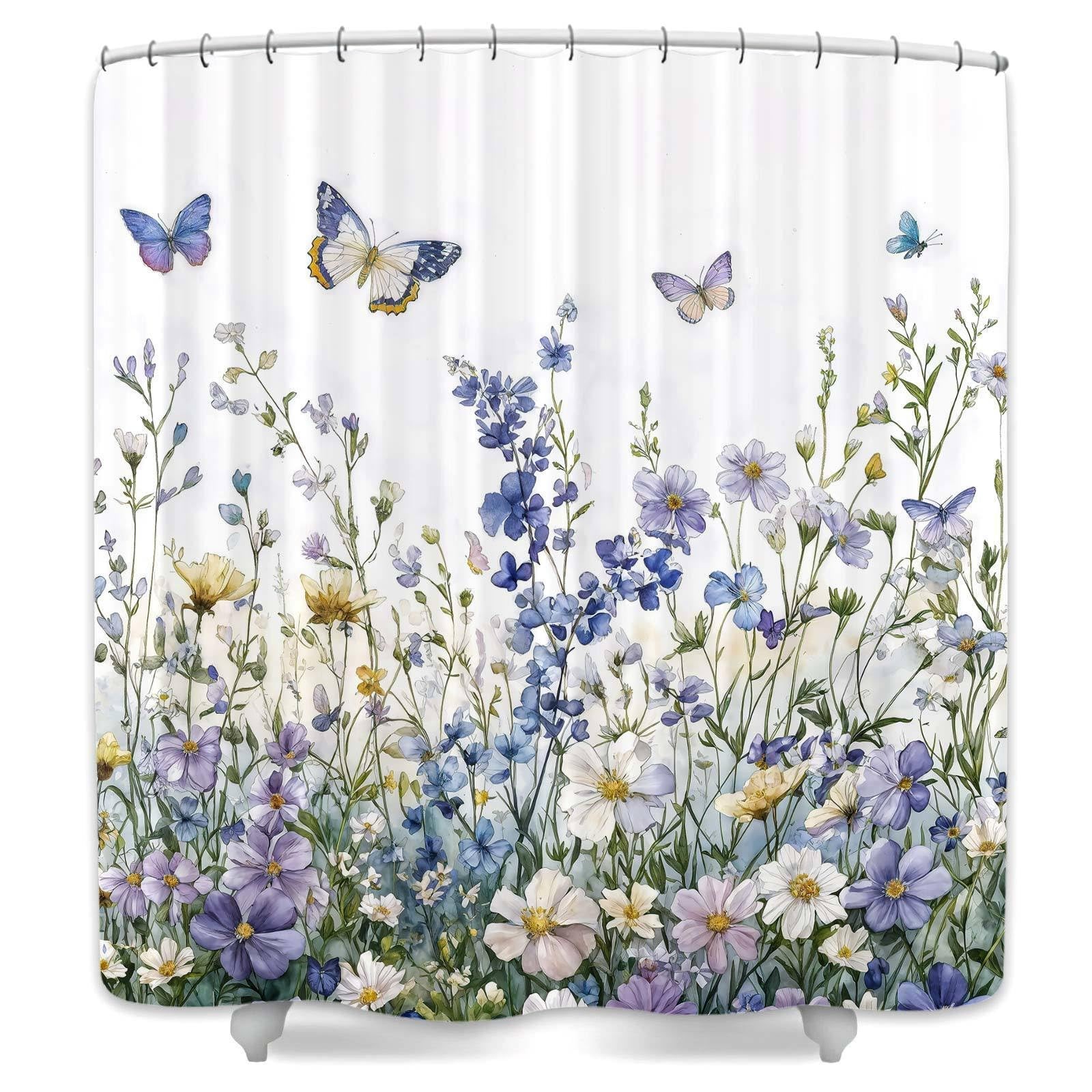 Custom Printed Bath Curtain — custom printed polyester bath curtain detail view