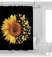 Sunflower Shower Curtain 60x72 — custom printed polyester bath curtain