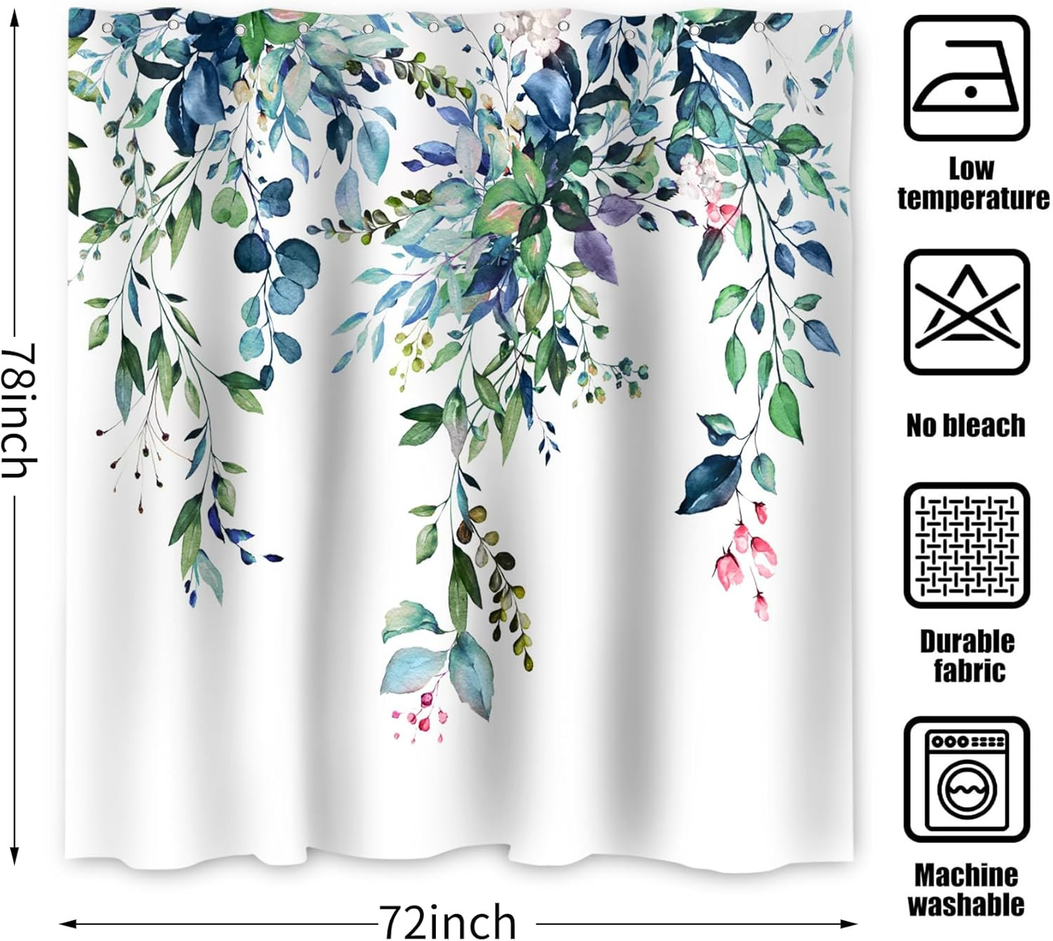 Custom Printed Bath Curtain — custom printed polyester bath curtain detail view