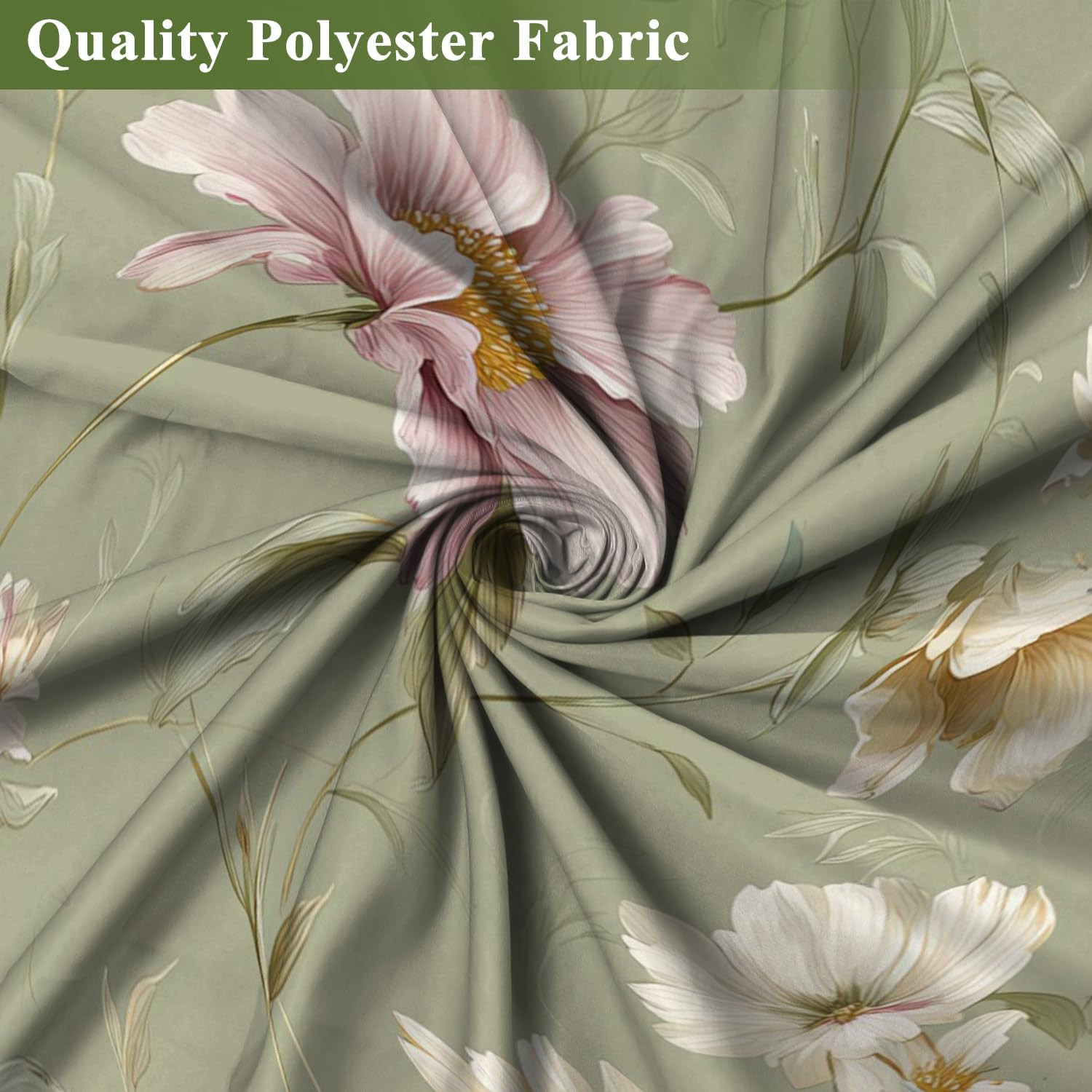 Custom Printed Bath Curtain — custom printed polyester bath curtain detail view