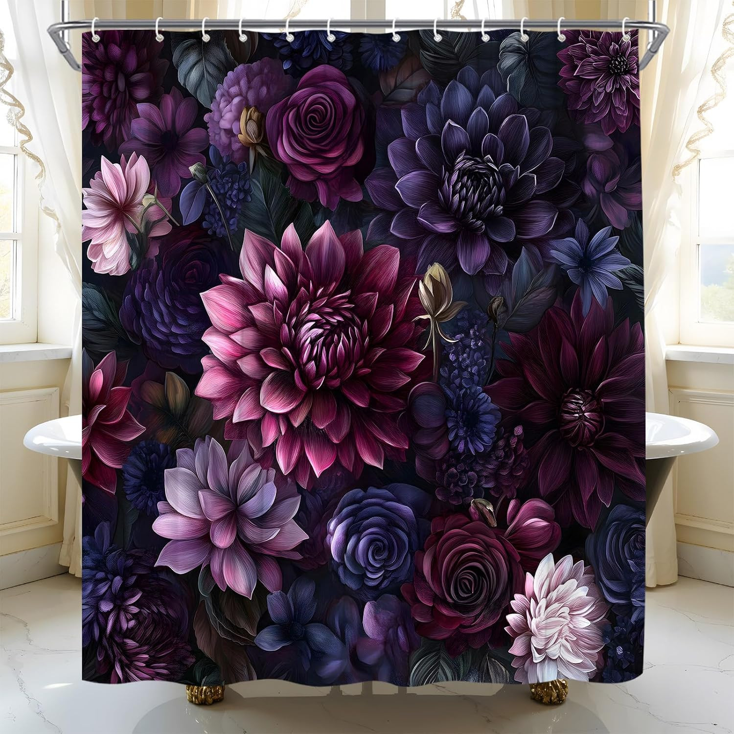 Custom Printed Bath Curtain — custom printed polyester bath curtain detail view
