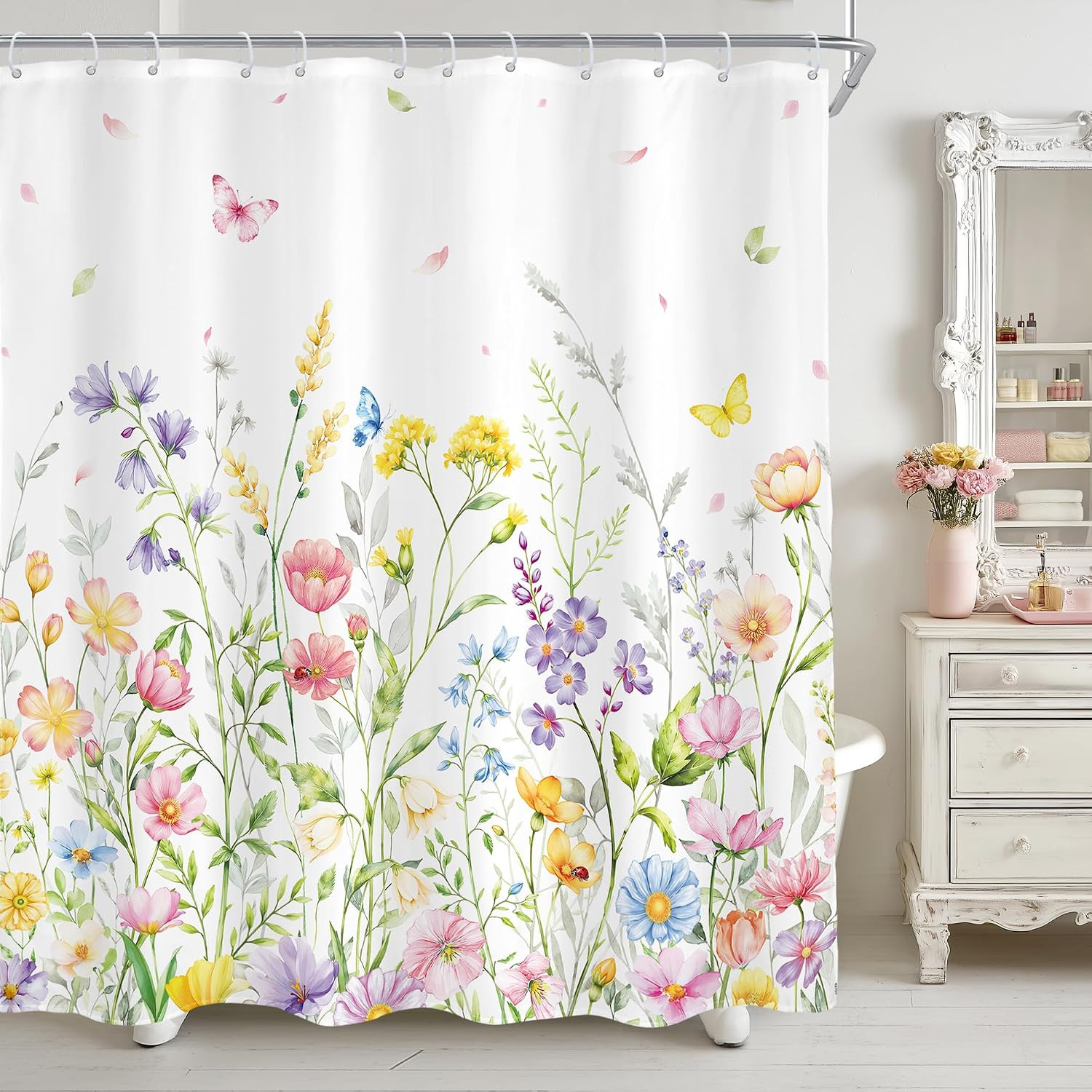 Custom Printed Bath Curtain — custom printed polyester bath curtain