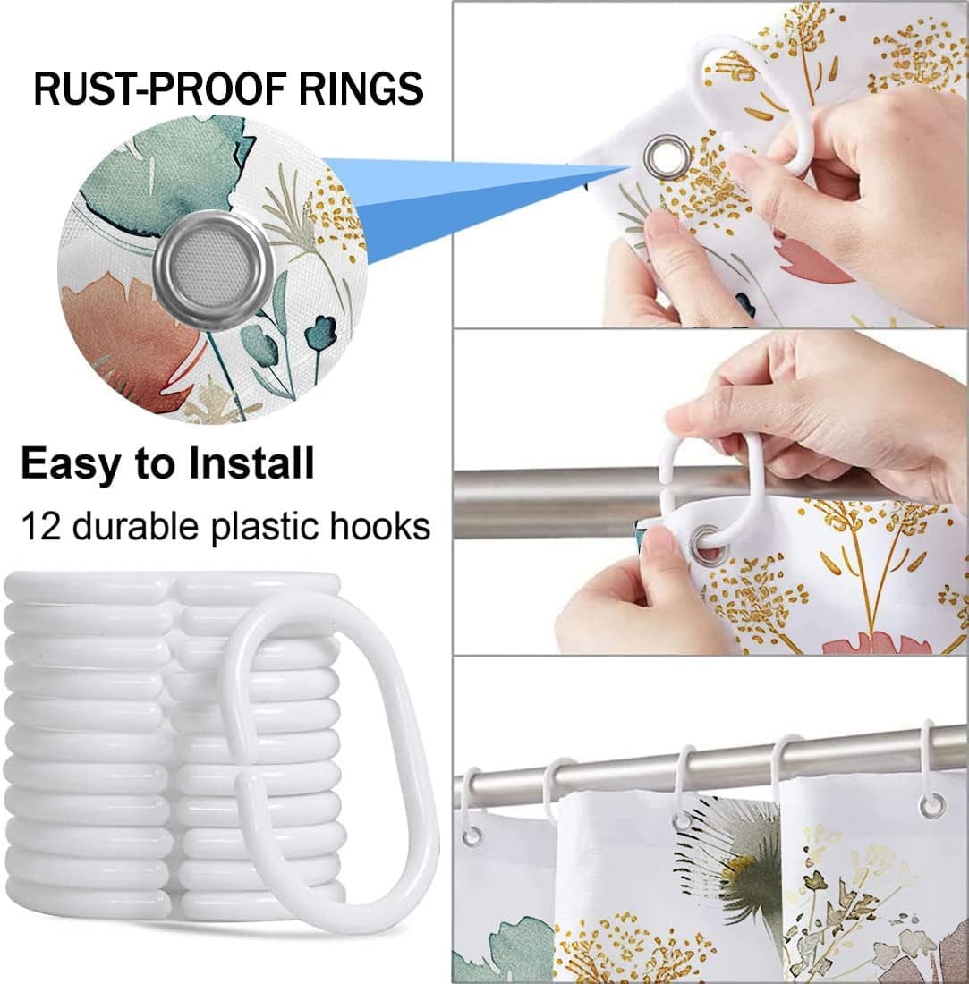 Custom Printed Bath Curtain — custom printed polyester bath curtain detail view