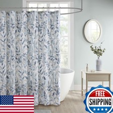 Madison Park Sofia Shower Curtain 72 x 72 Blue — custom printed polyester bath curtain