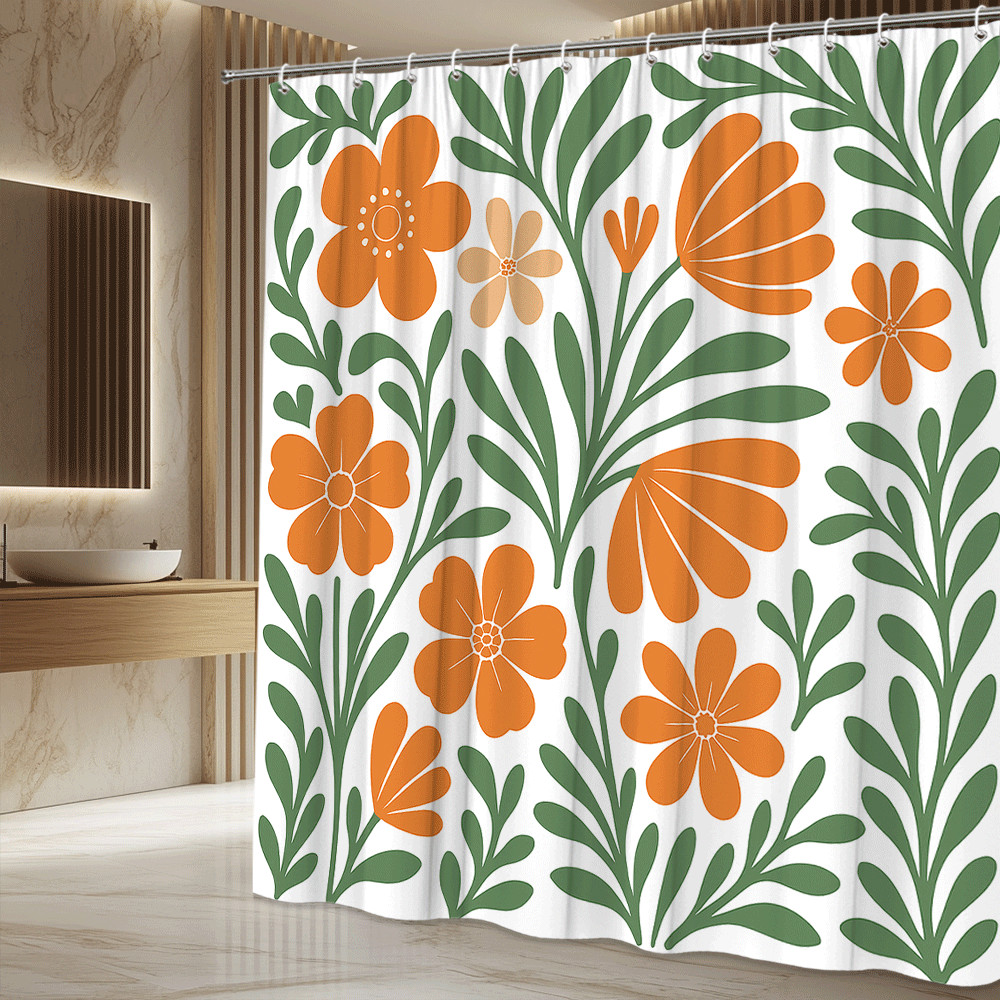 Custom Printed Bath Curtain — custom printed polyester bath curtain detail view