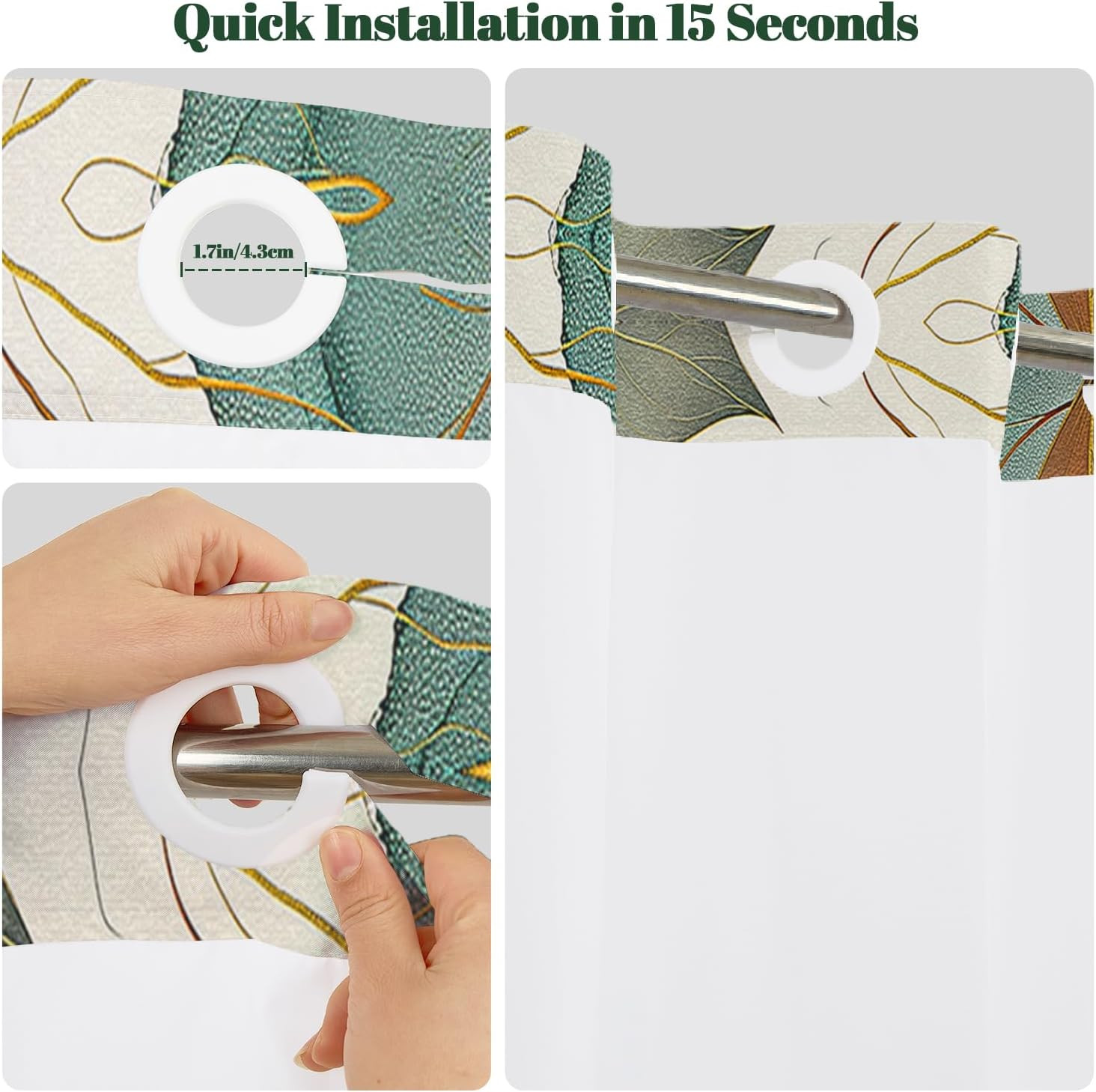 Custom Printed Bath Curtain — custom printed polyester bath curtain detail view