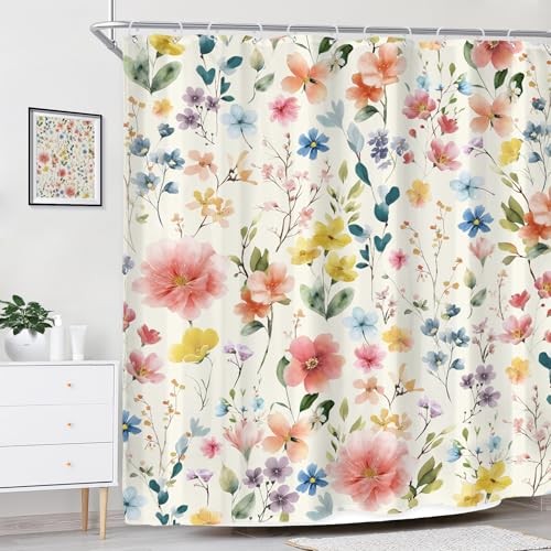 Custom Printed Bath Curtain — custom printed polyester bath curtain detail view