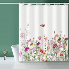 Niidder Flower Shower Curtain - Waterproof Bathroom Fabric Shower Curtain, 72... — custom printed polyester bath curtain