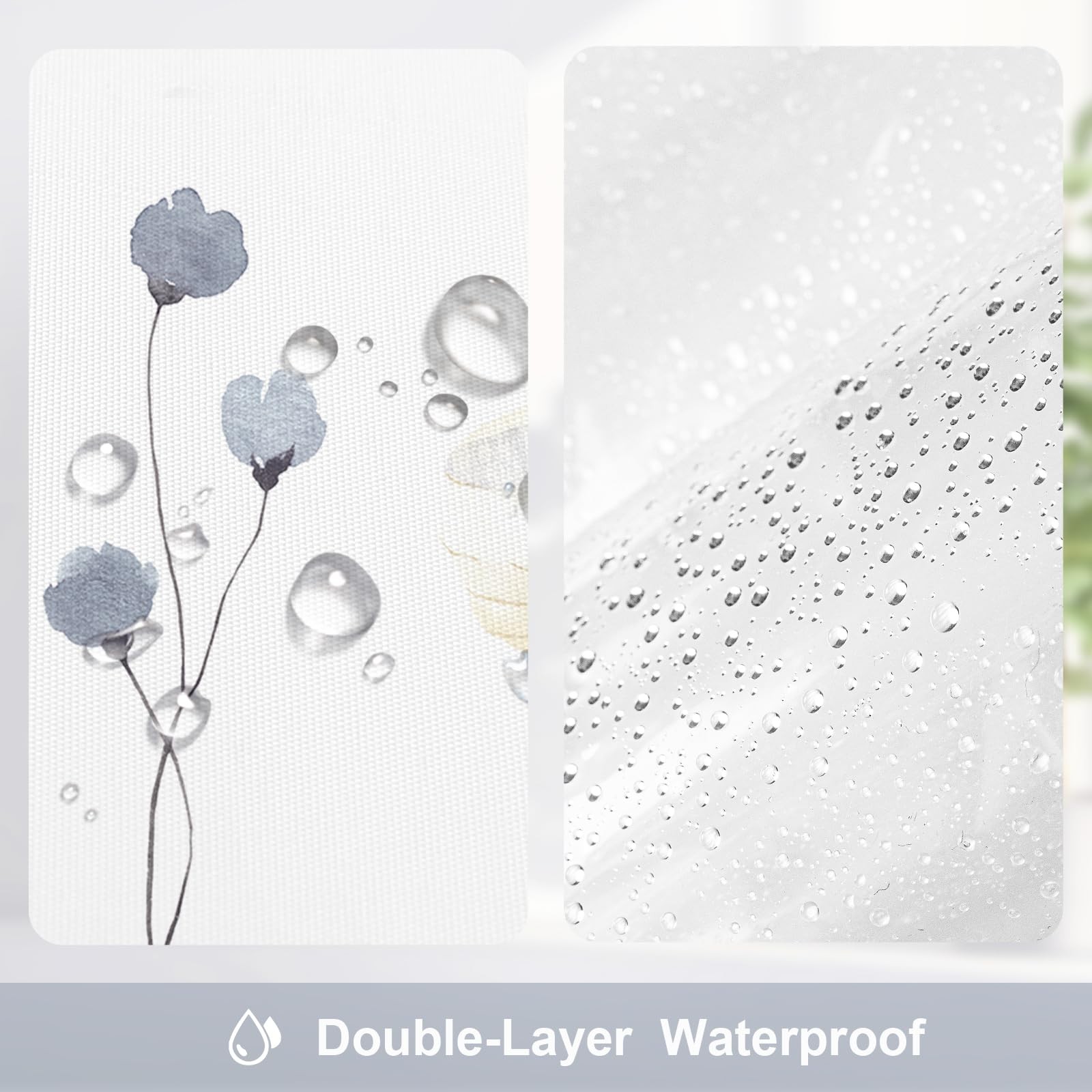 Custom Printed Bath Curtain — custom printed polyester bath curtain detail view