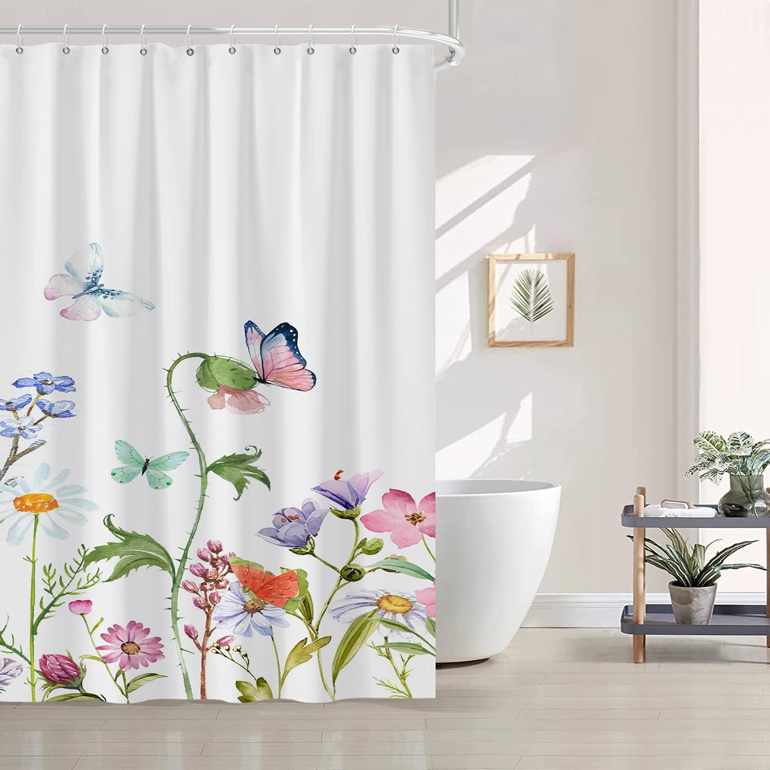 Custom Printed Bath Curtain — custom printed polyester bath curtain detail view