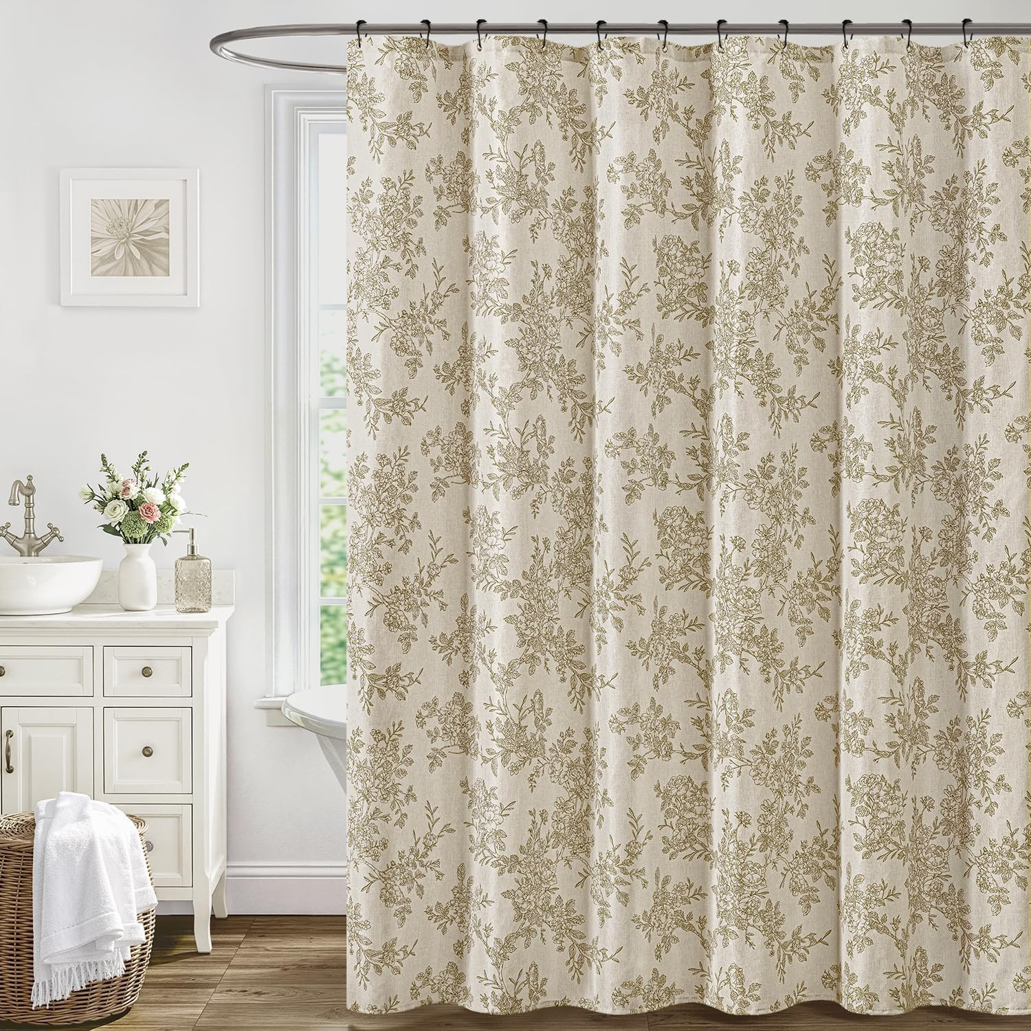 Custom Printed Bath Curtain — custom printed polyester bath curtain detail view