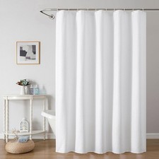 White Shower Curtain For Bathroom 72 In Long 3D Embossed Fabric 60"W 72"L 1 Pack — custom printed polyester bath curtain