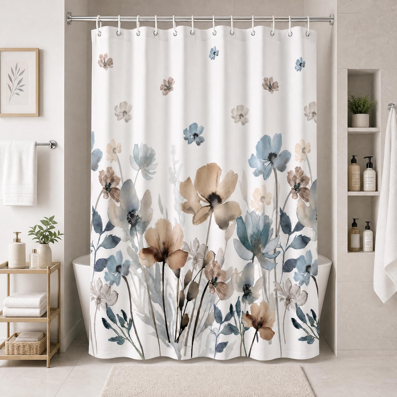 Custom Printed Bath Curtain — custom printed polyester bath curtain
