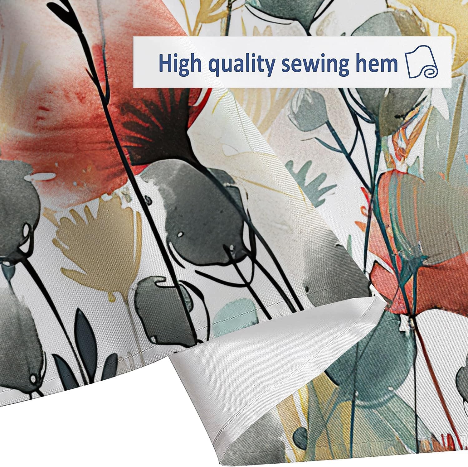 Custom Printed Bath Curtain — custom printed polyester bath curtain detail view