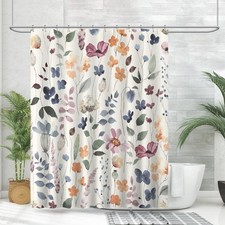 Amaredom Ink Floral Shower Curtain, Colorful Flower Shower Curtain for Bathro... — custom printed polyester bath curtain