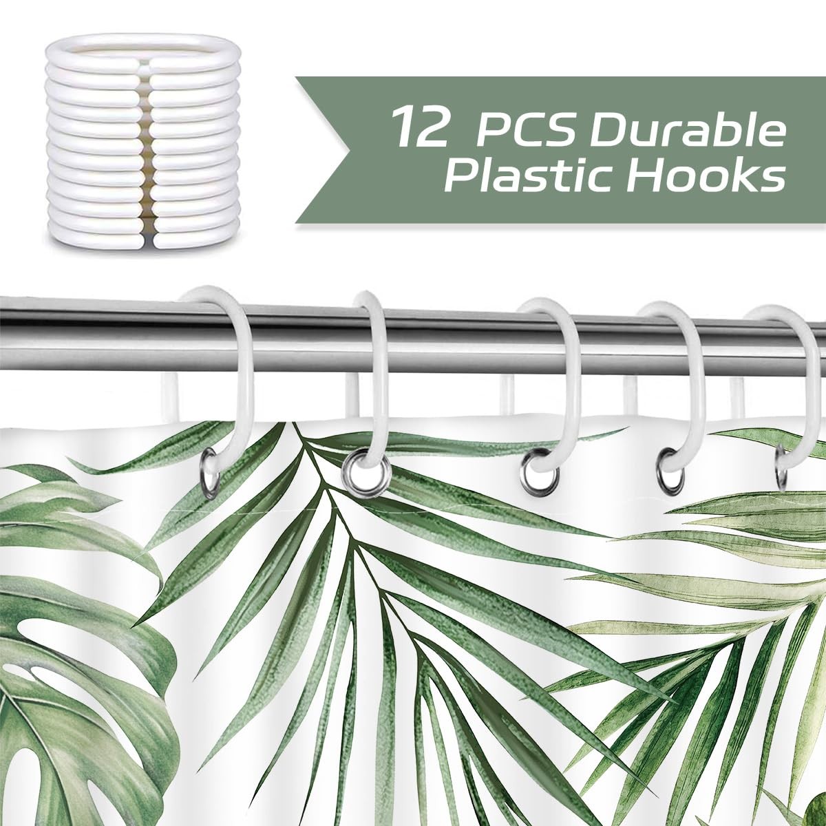 Custom Printed Bath Curtain — custom printed polyester bath curtain detail view