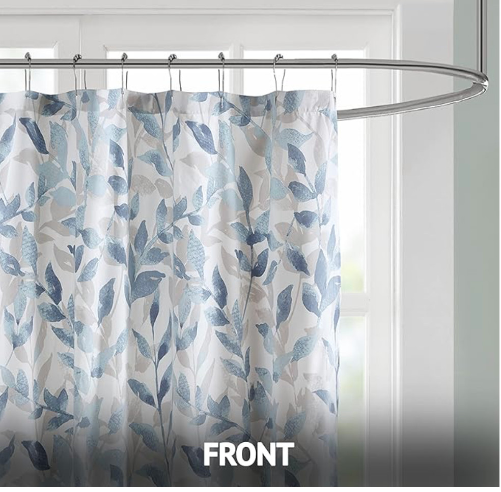 Custom Printed Bath Curtain — custom printed polyester bath curtain detail view