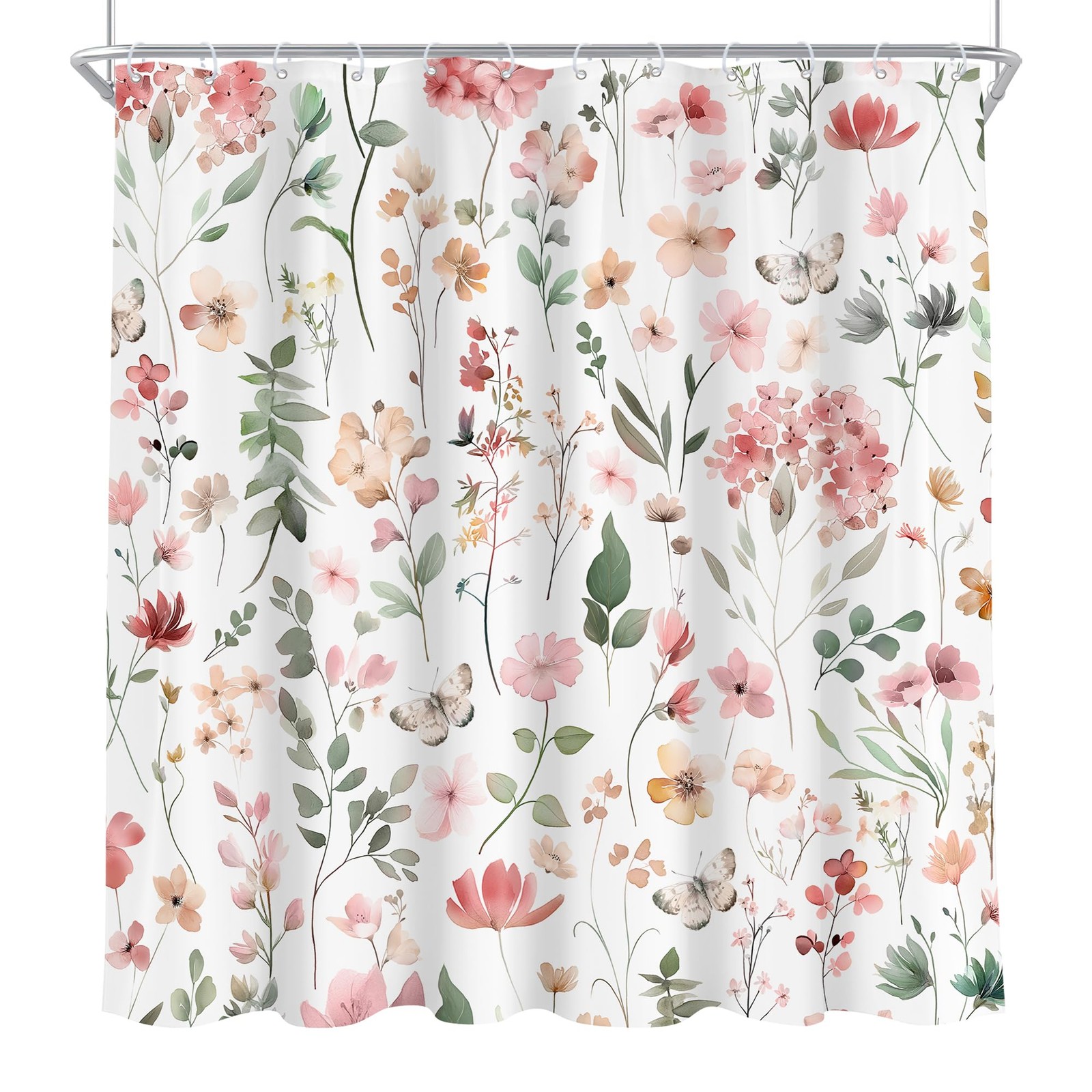 Custom Printed Bath Curtain — custom printed polyester bath curtain detail view