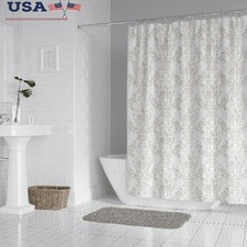 Modern Damask Shower Curtain 72x72 Washable Recycled Polyester Bathroom Decor US — custom printed polyester bath curtain