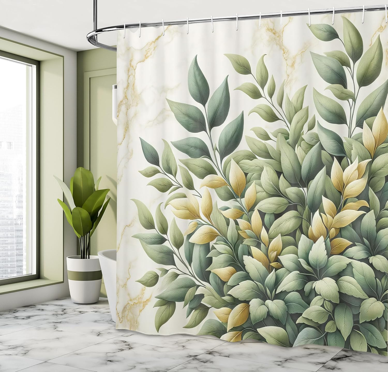 Custom Printed Bath Curtain — custom printed polyester bath curtain detail view
