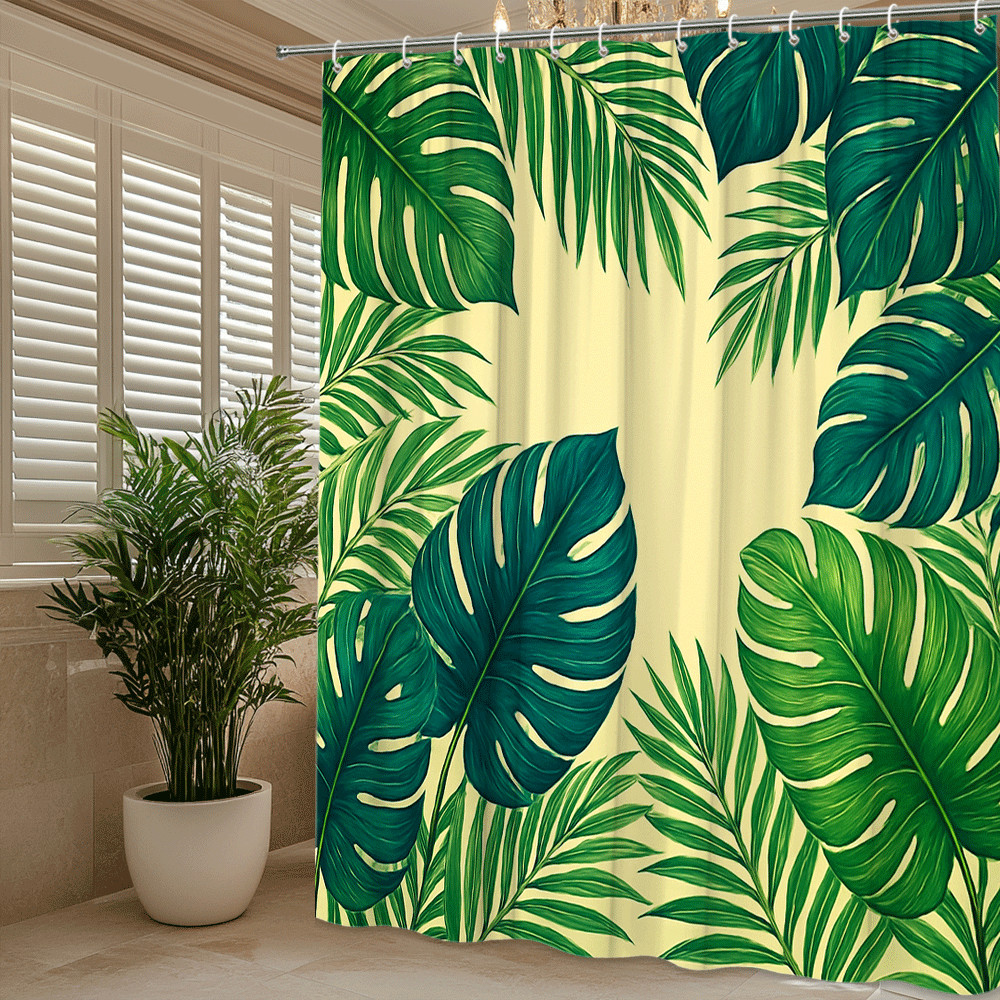 Custom Printed Bath Curtain — custom printed polyester bath curtain detail view