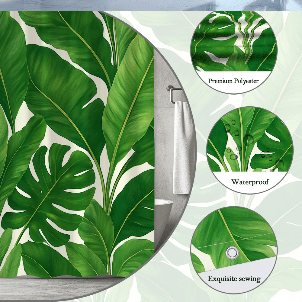 Custom Printed Bath Curtain — custom printed polyester bath curtain detail view