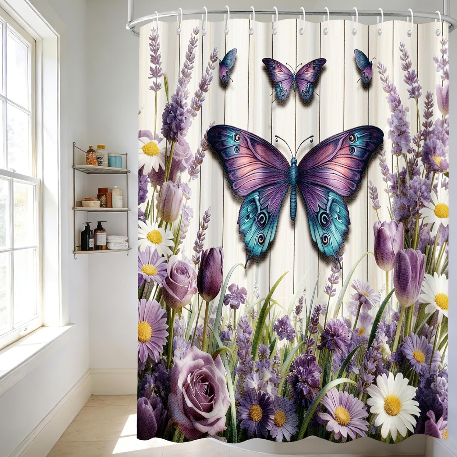 Custom Printed Bath Curtain — custom printed polyester bath curtain detail view
