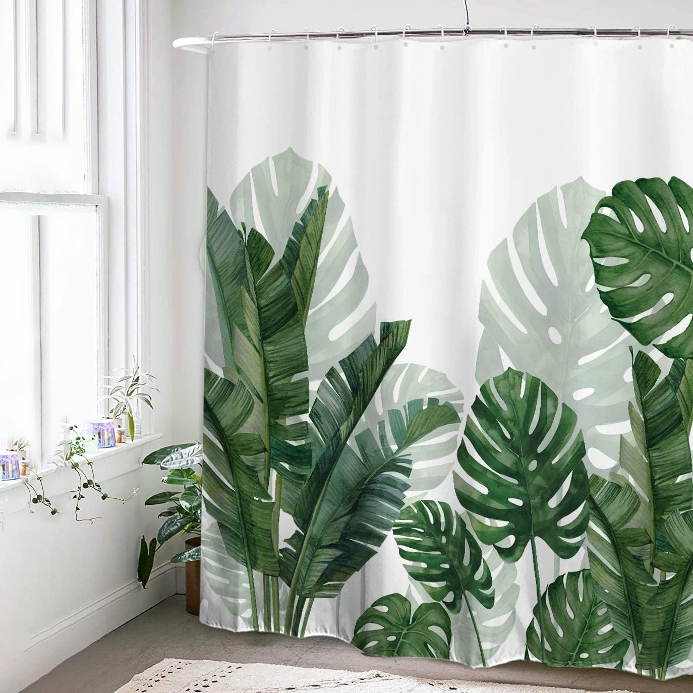 Custom Printed Bath Curtain — custom printed polyester bath curtain detail view