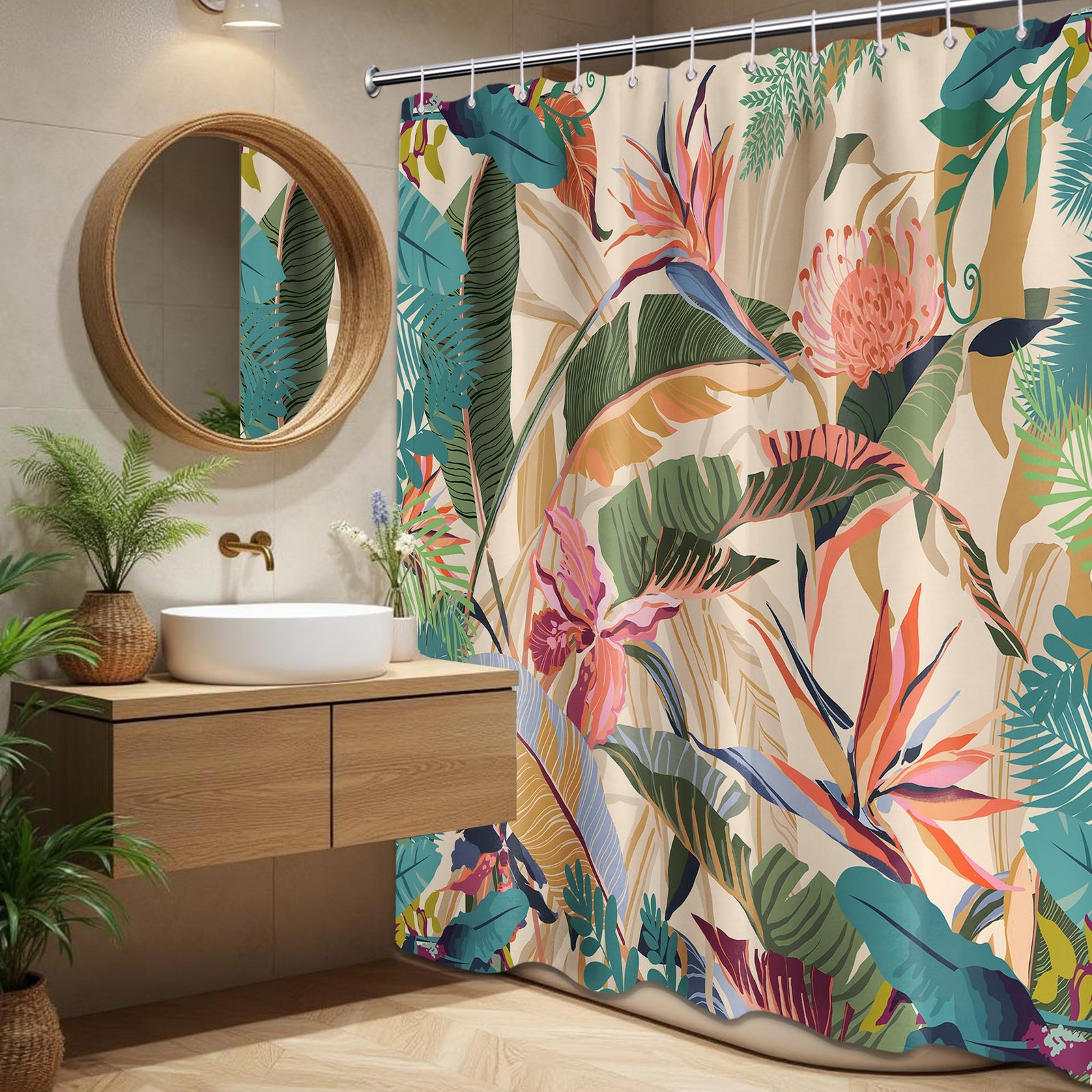 Custom Printed Bath Curtain — custom printed polyester bath curtain