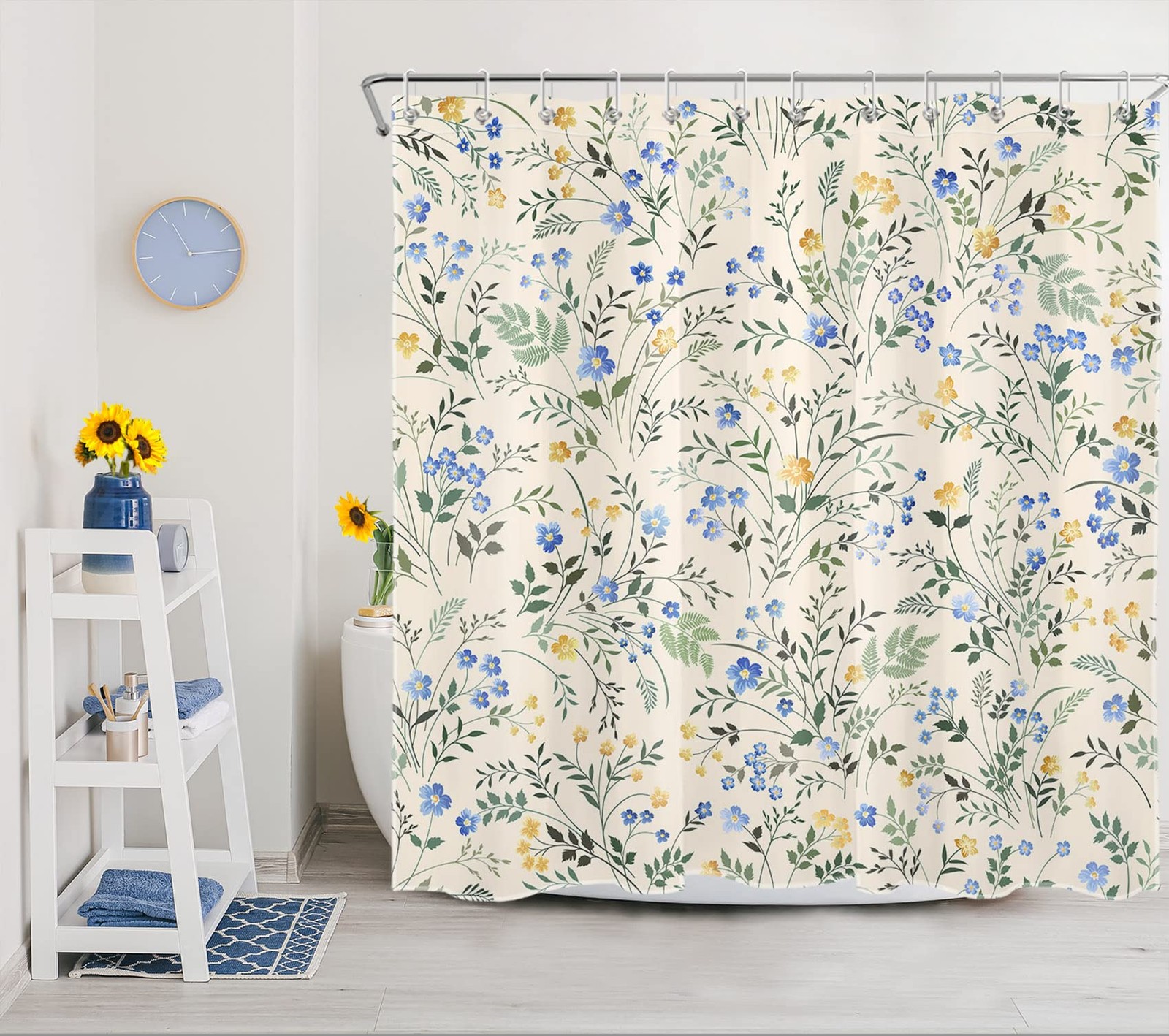 Custom Printed Bath Curtain — custom printed polyester bath curtain detail view