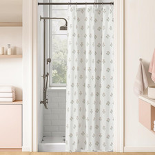 Stall Small Shower Curtain 36X72 for Rv,Boho Pink Floral Waterproof Fabric Half — custom printed polyester bath curtain