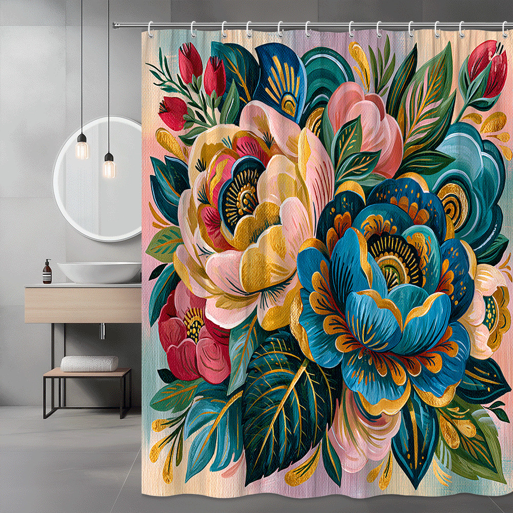 Custom Printed Bath Curtain — custom printed polyester bath curtain