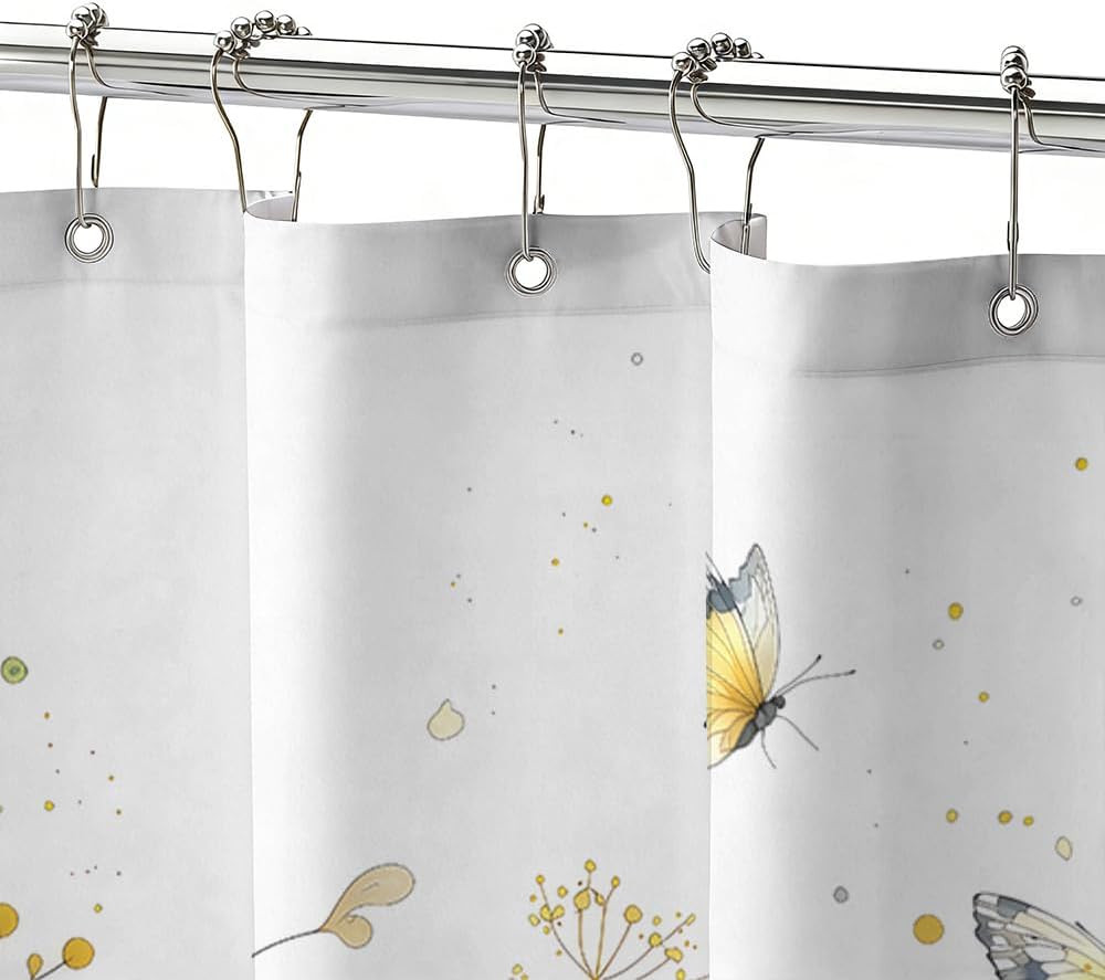 Custom Printed Bath Curtain — custom printed polyester bath curtain detail view