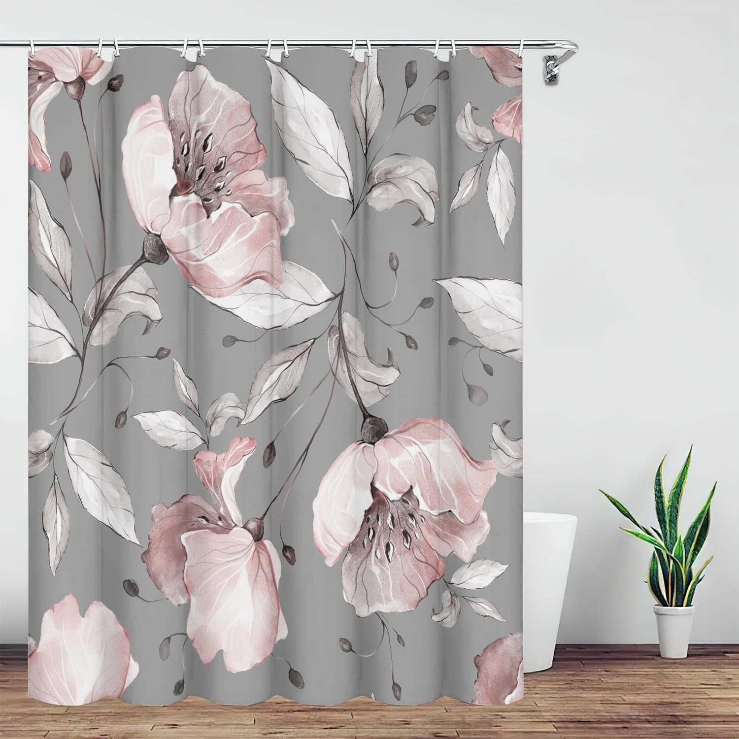 Custom Printed Bath Curtain — custom printed polyester bath curtain detail view