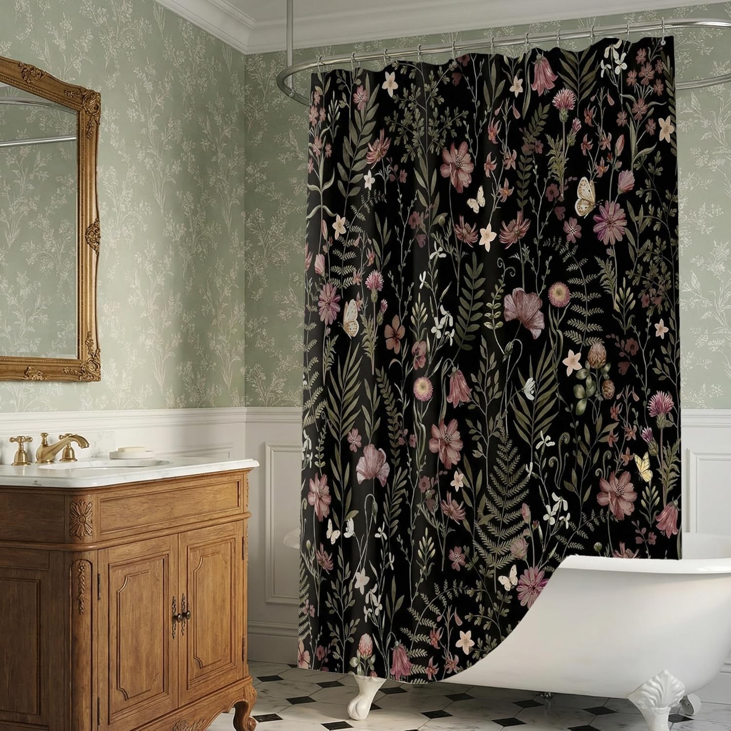 Custom Printed Bath Curtain — custom printed polyester bath curtain detail view