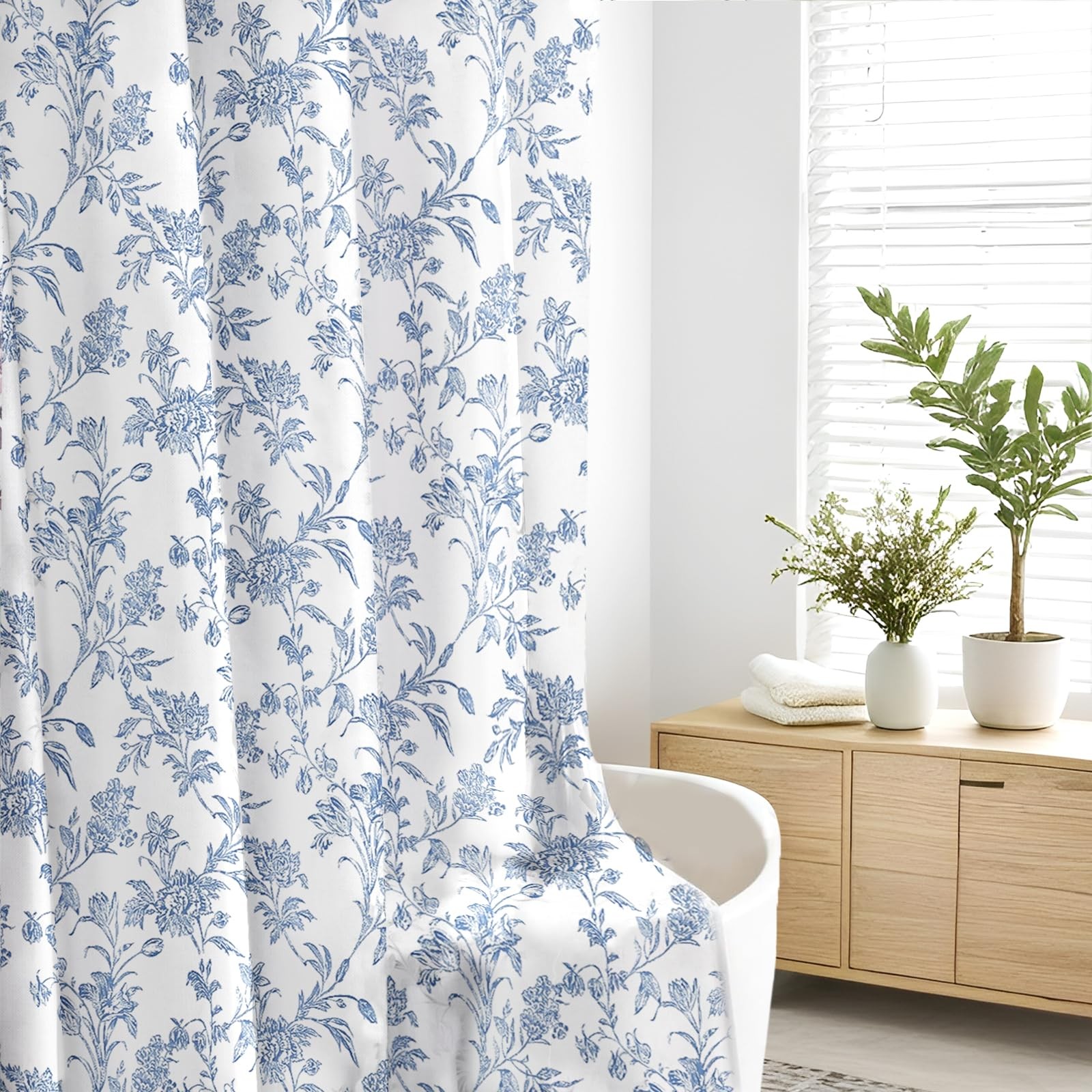 Custom Printed Bath Curtain — custom printed polyester bath curtain detail view