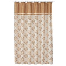 Estate Croscill Sonata Fabric Shower Curtain Gold Bohemian Boho Paisley Pattern — custom printed polyester bath curtain