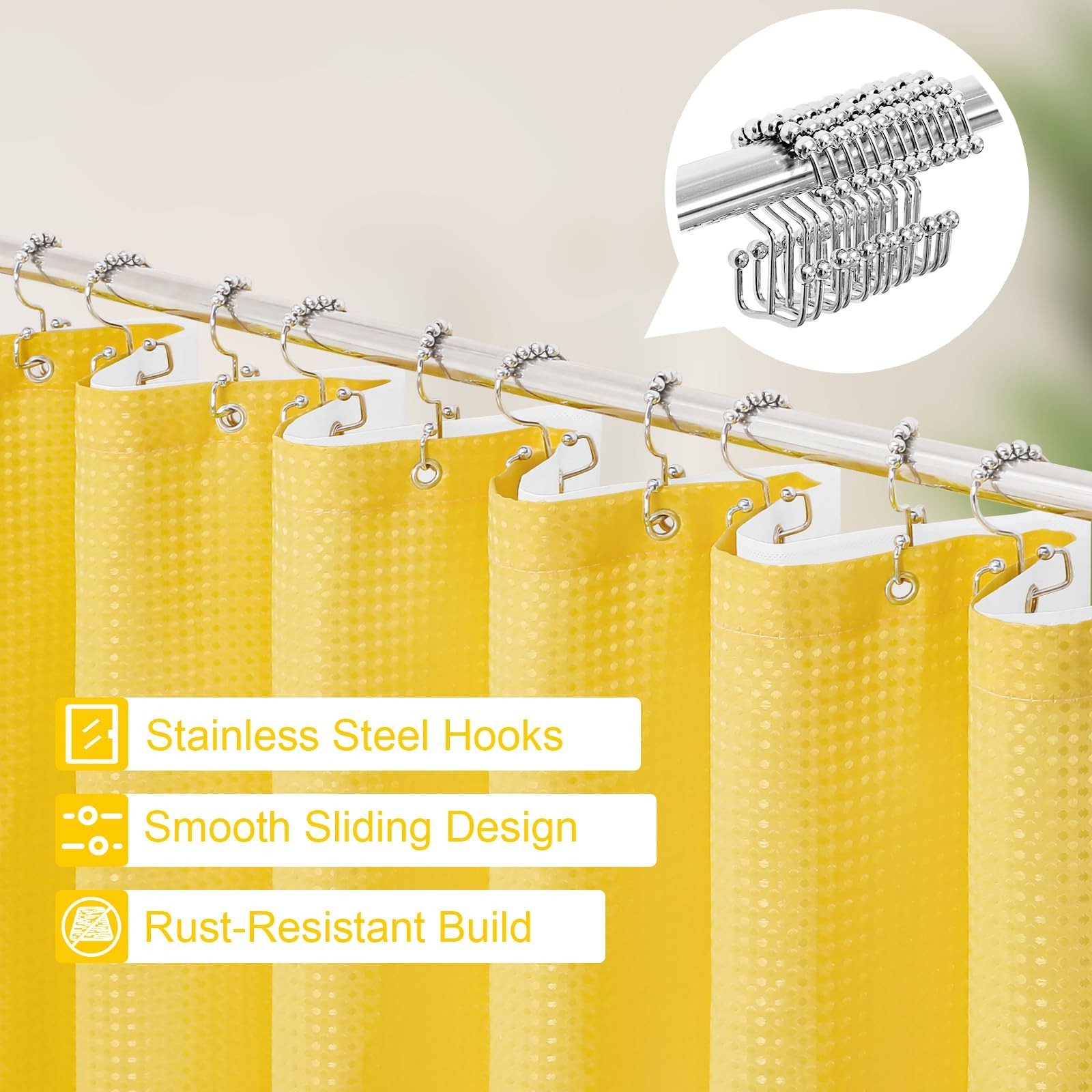 Custom Printed Bath Curtain — custom printed polyester bath curtain detail view
