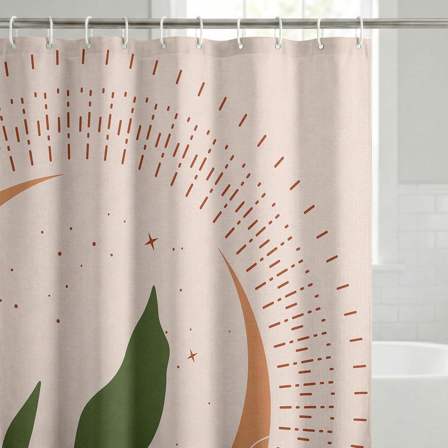 Custom Printed Bath Curtain — custom printed polyester bath curtain detail view