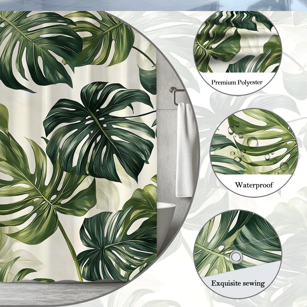 Custom Printed Bath Curtain — custom printed polyester bath curtain detail view