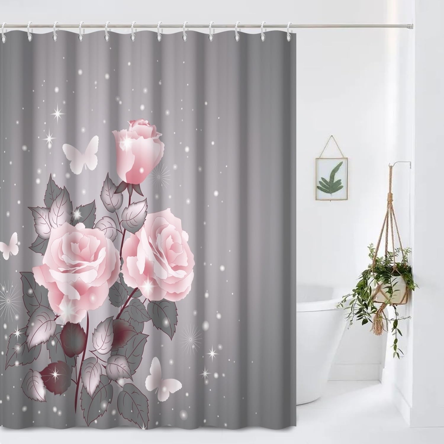 Custom Printed Bath Curtain — custom printed polyester bath curtain detail view