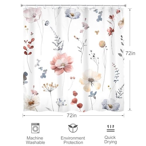 Custom Printed Bath Curtain — custom printed polyester bath curtain detail view